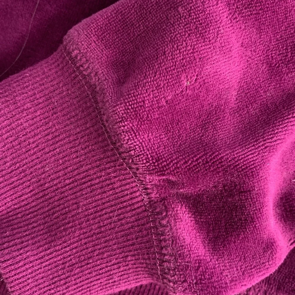 PINK ROSE Girl’s Hot Pink Hoodie Velour Sequin Peace Sign Full Zip Pockets‎ S